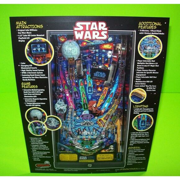 Star Wars Premium Pinball FLYER Comic Book Art Model Original Space Age Sci-Fi - Picture 3 of 7